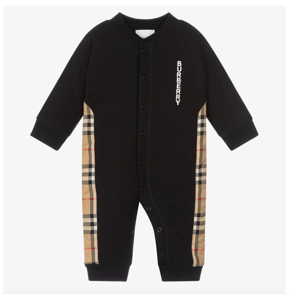 Burberry Black Quilted Cotton Romper